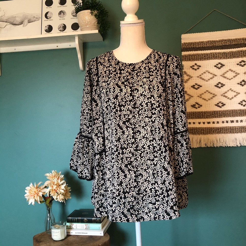 Black Floral Blouse